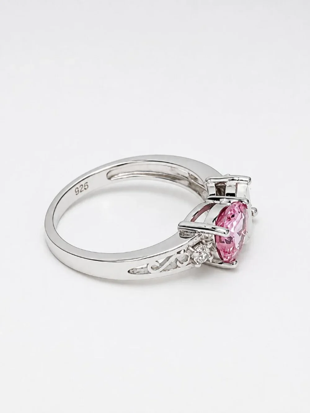 Blue Opal & Tanzanite CZ Heart Ring – .925 Sterling Silver – Size 7 R-9